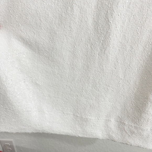 Commando Sequin Throughout Scoop Neck Mini Tank Dress White Large Bridal - Picture 3 of 11